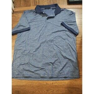 Greyson Men's Shirt Large Heather Blue Polo Golf Lightweight Performance Stretch